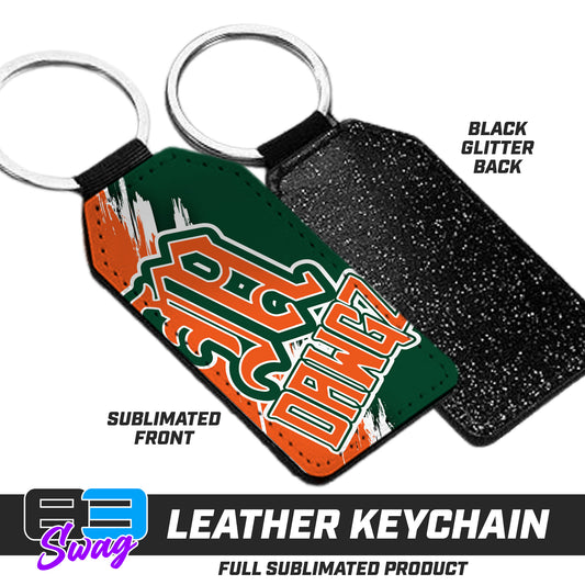 3.15" x 1.65" Leather Keychain - Miami Metro Dawgz