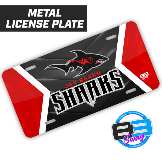 Jax Beach Sharks Football - Metal Aluminum License Plate