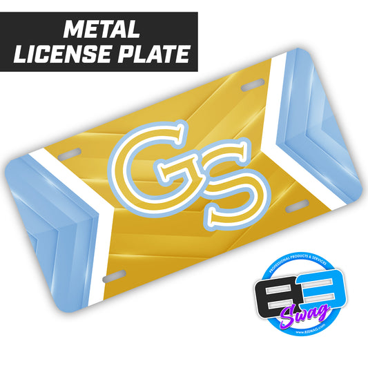 Golden Spikes Baseball - Metal Aluminum License Plate