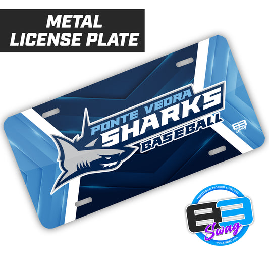 PONTE VEDRA SHARKS - LOGO 2 - Metal Aluminum License Plate