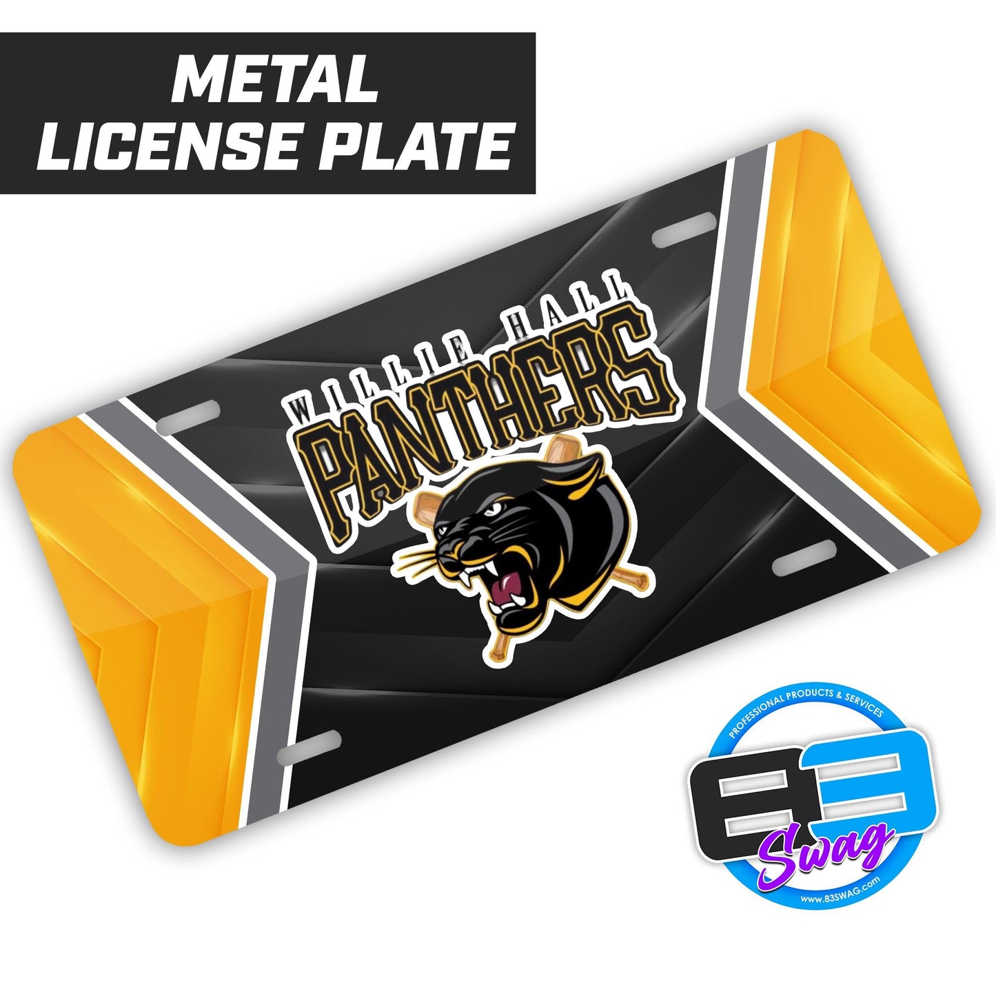 Willie Hall Panthers Baseball - Metal Aluminum License Plate