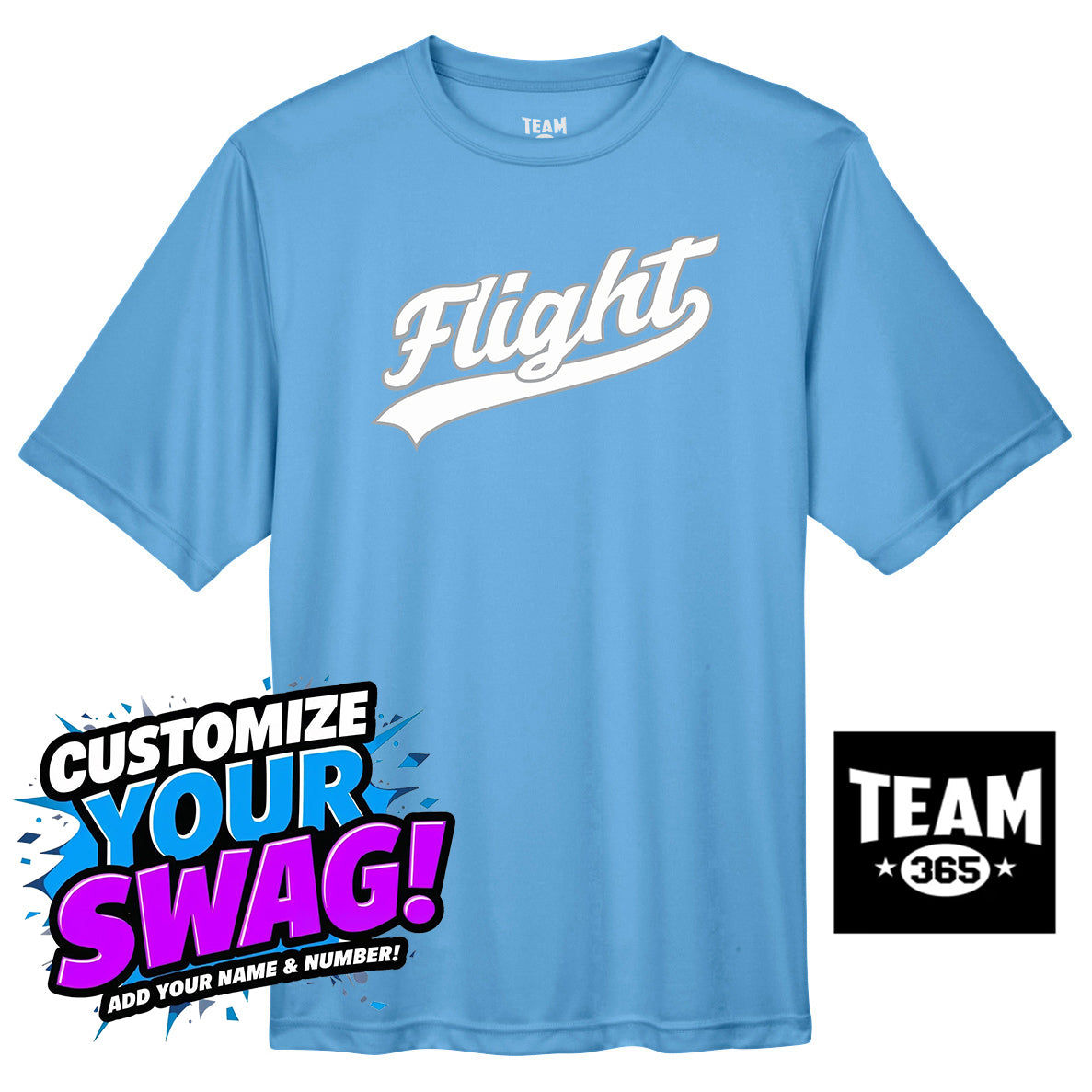 Team 365 Youth & Men's Zone Performance T-Shirt - FCF Flight Baseball Blue