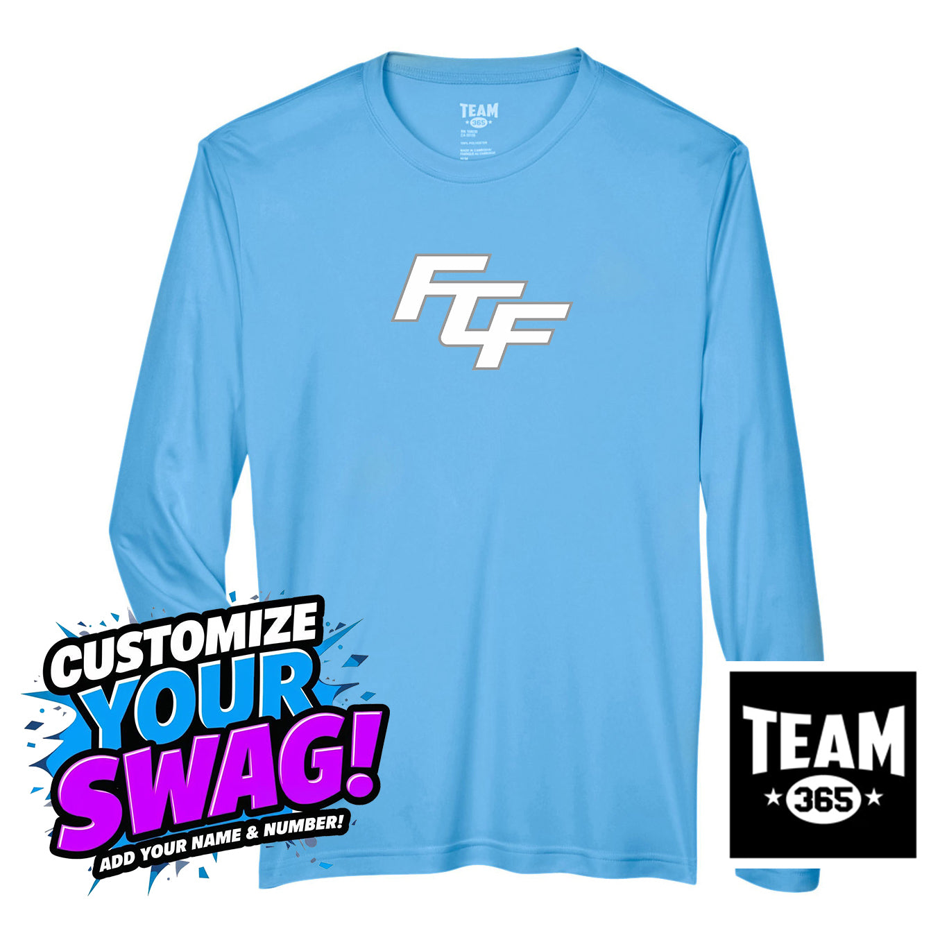 Team 365 Youth & Men's Zone Performance Long-Sleeve T-Shirt - FCF Flight Baseball Blue