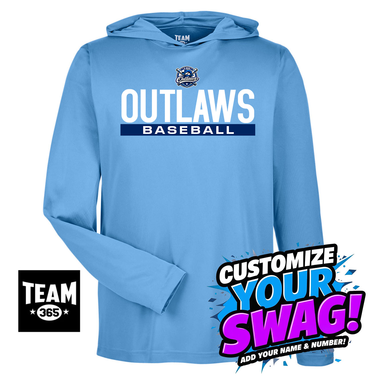 Team 365 Youth & Men's Zone Performance Hoodie - LBK Outlaws Baseball