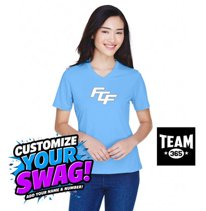 Team 365 TT11W Women's Zone Performance T-Shirt - FCF Flight Baseball Blue