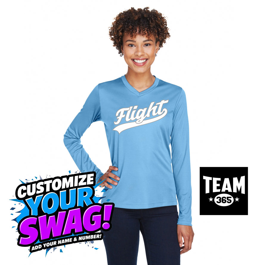 Team 365 TT11WL Women's Zone Performance Long-Sleeve T-Shirt - FCF Flight Baseball Blue