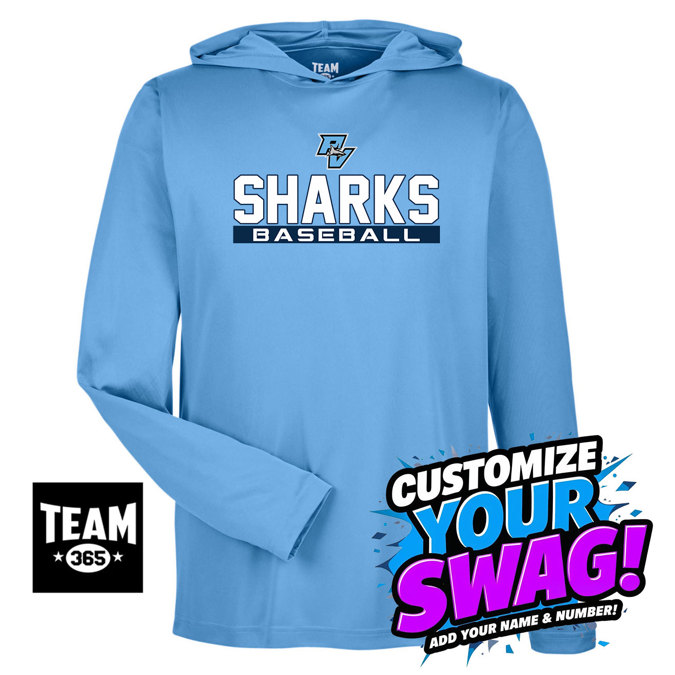 Team 365 Youth & Men's Zone Performance Hoodie - PVAA Sharks Baseball