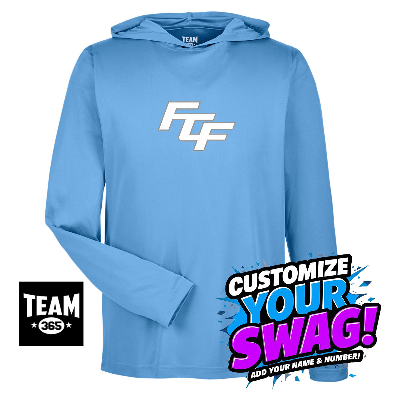 Team 365 Youth & Men's Zone Performance Hoodie - FCF Flight Baseball Blue