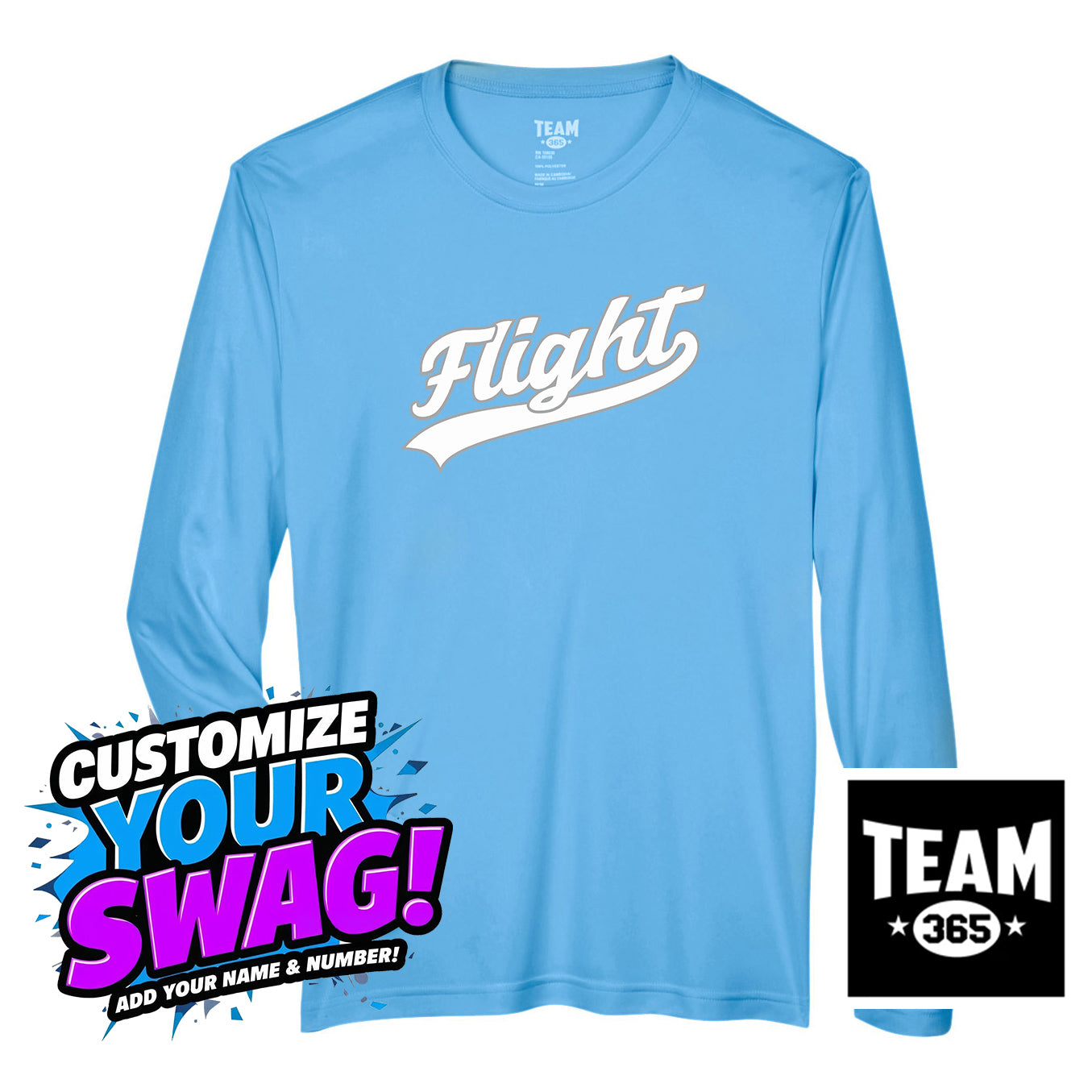Team 365 Youth & Men's Zone Performance Long-Sleeve T-Shirt - FCF Flight Baseball Blue