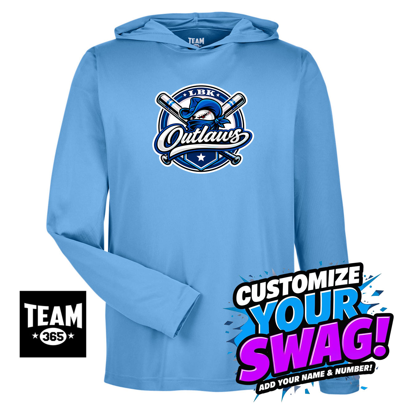 Team 365 Youth & Men's Zone Performance Hoodie - LBK Outlaws Baseball