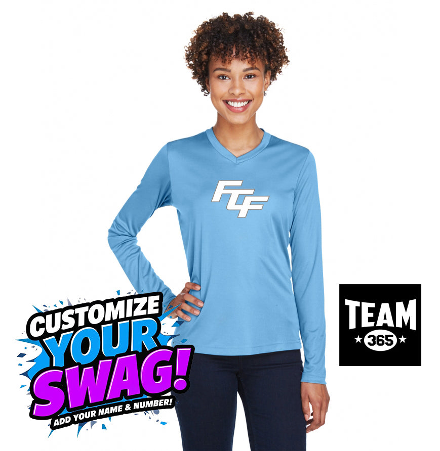 Team 365 TT11WL Women's Zone Performance Long-Sleeve T-Shirt - FCF Flight Baseball Blue