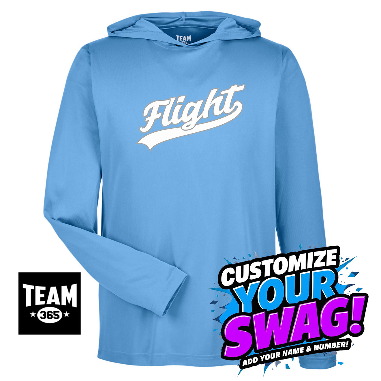 Team 365 Youth & Men's Zone Performance Hoodie - FCF Flight Baseball Blue