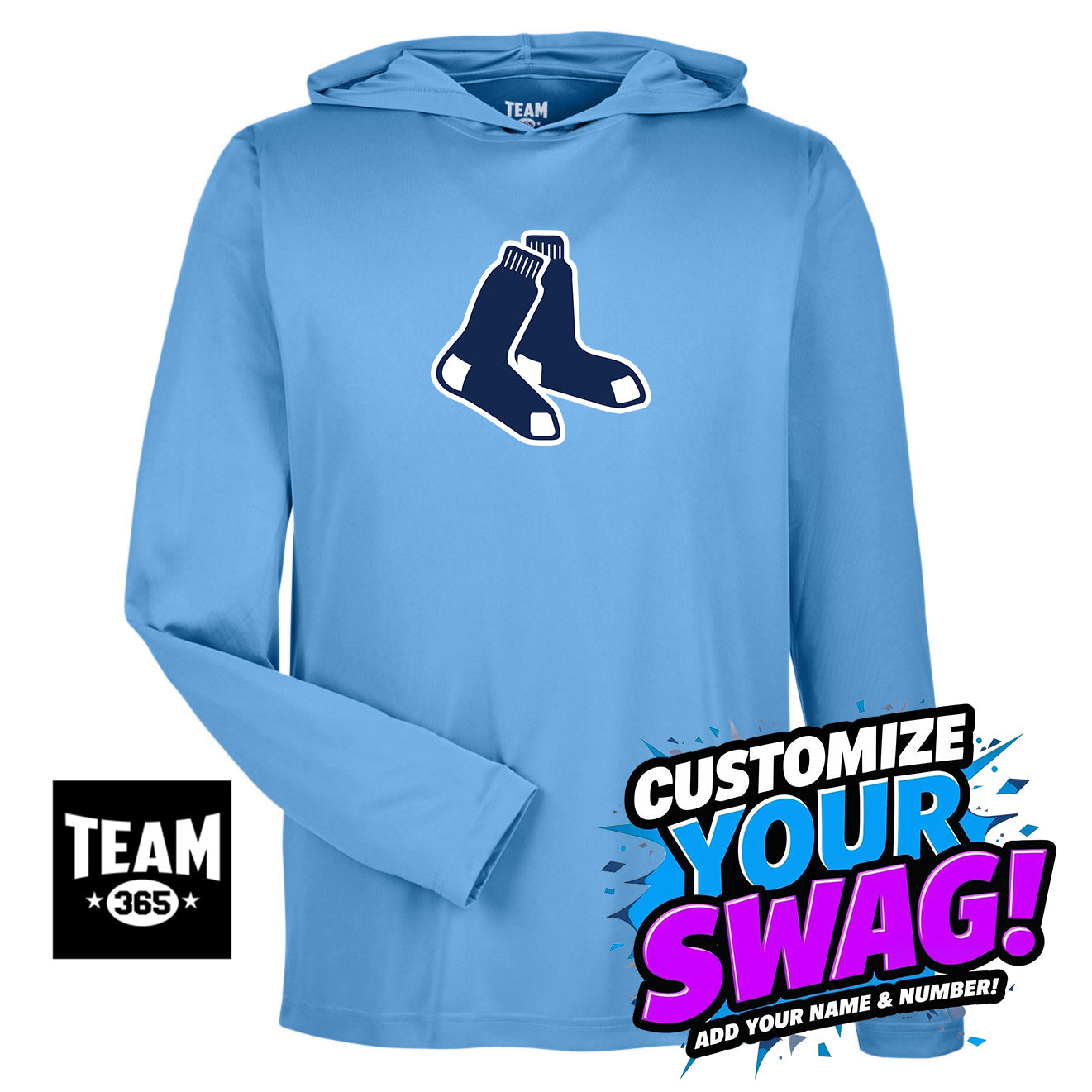 Team 365 Youth & Men's Zone Performance Hoodie - Blue Sox Baseball
