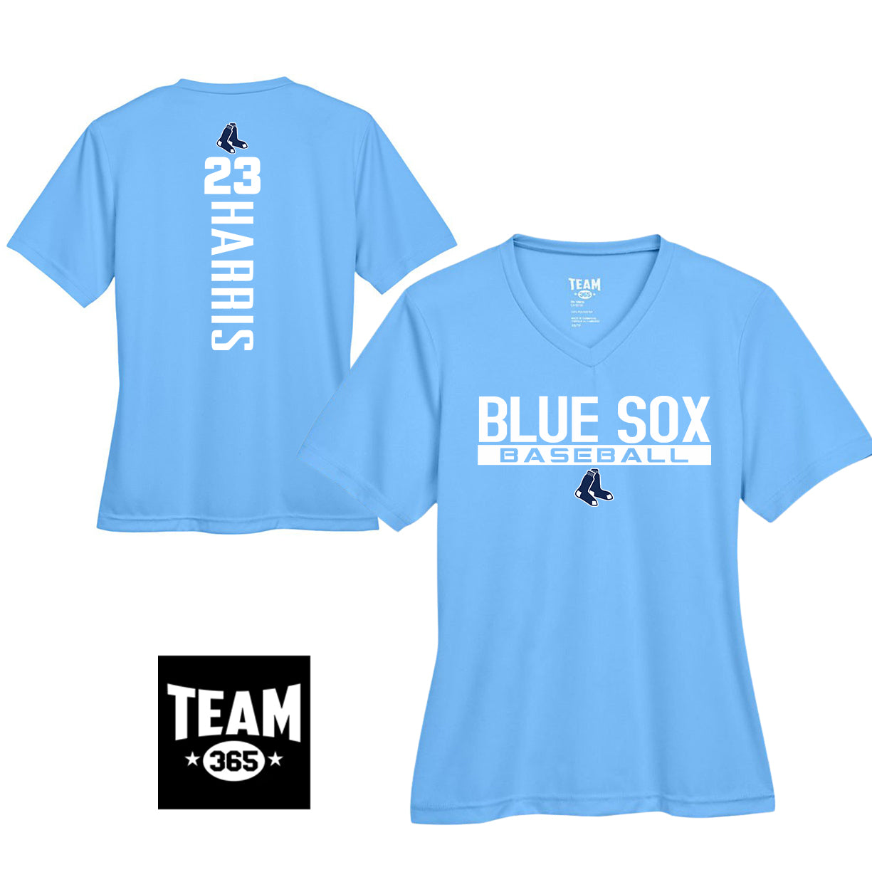 Team 365 TT11W Women's Zone Performance T-Shirt - Blue Sox Baseball