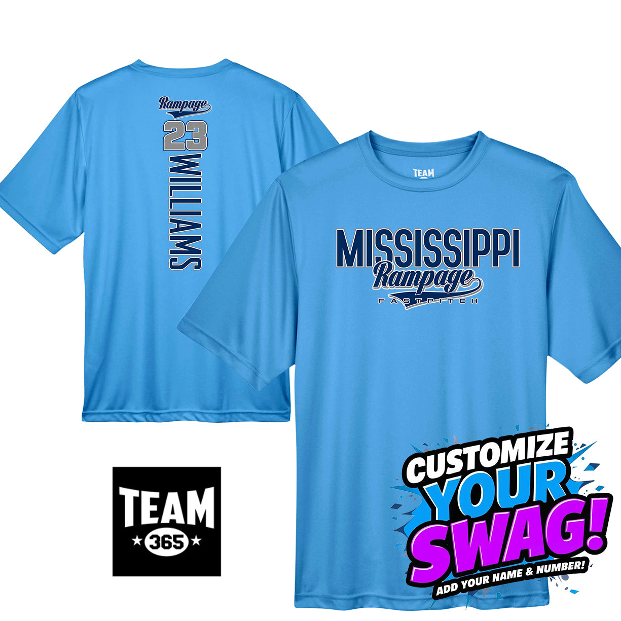 GAME TIME - Team 365 Youth & Men's Zone Performance T-Shirt - Mississippi Rampage
