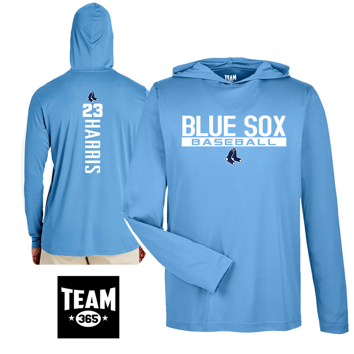 Team 365 Youth & Men's Zone Performance Hoodie - Blue Sox Baseball