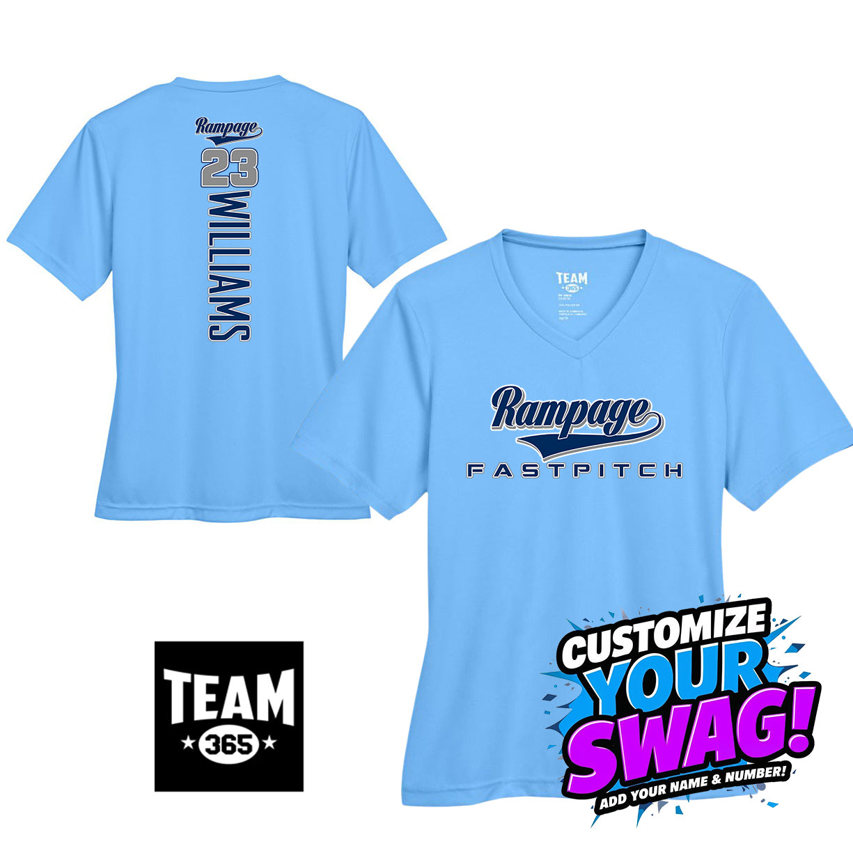 GAME TIME - Team 365 TT11W Women's Zone Performance T-Shirt - Mississippi Rampage