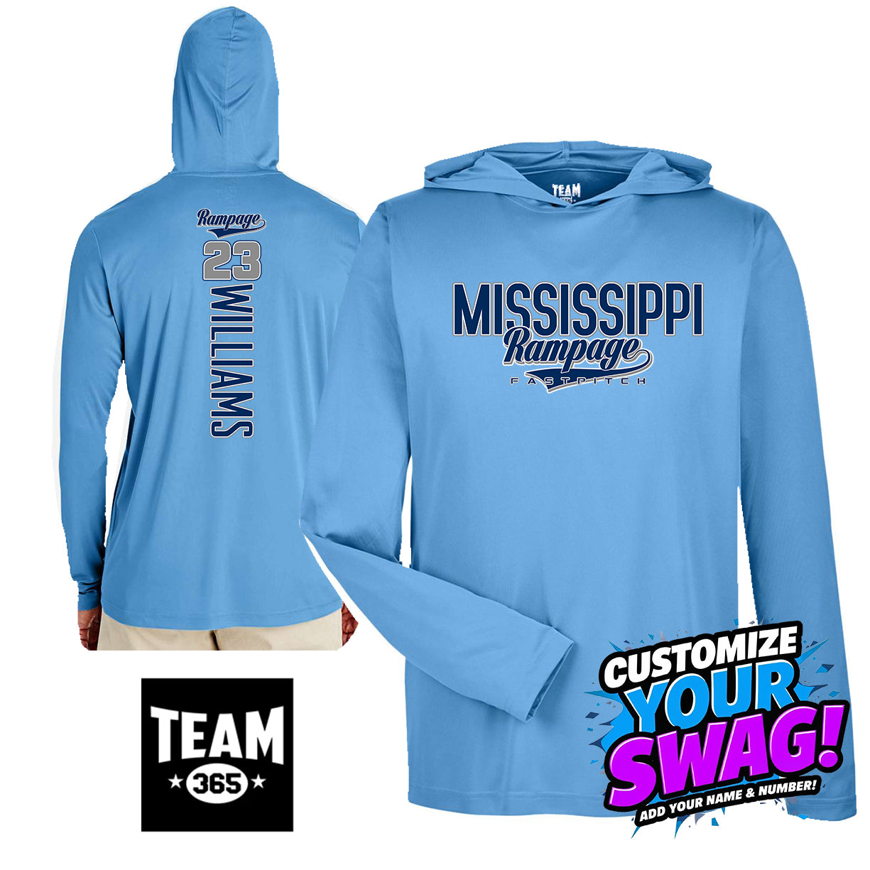 GAME TIME - Team 365 Youth & Men's Zone Performance Hoodie - Mississippi Rampage