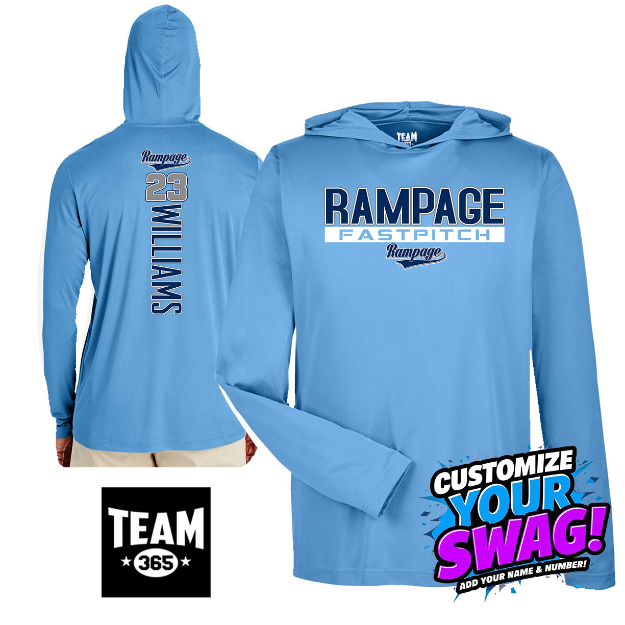 GAME TIME - Team 365 Youth & Men's Zone Performance Hoodie - Mississippi Rampage