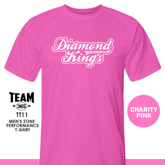 JCB Diamond Kings Baseball - CHARITY PINK - Crew - Performance T-Shirt