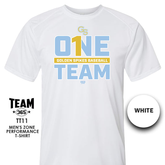 Golden Spikes Baseball - ONE TEAM LIMITED EDITION - Unisex Crew - Performance T-Shirt