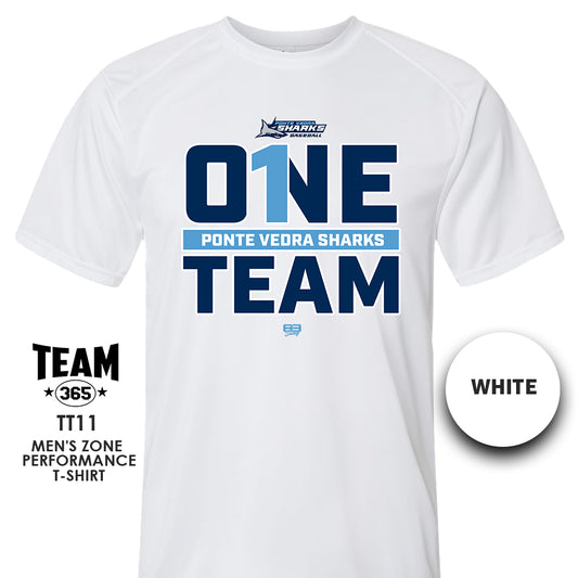 PVAA Sharks - ONE TEAM LIMITED EDITION - Unisex Crew - Performance T-Shirt