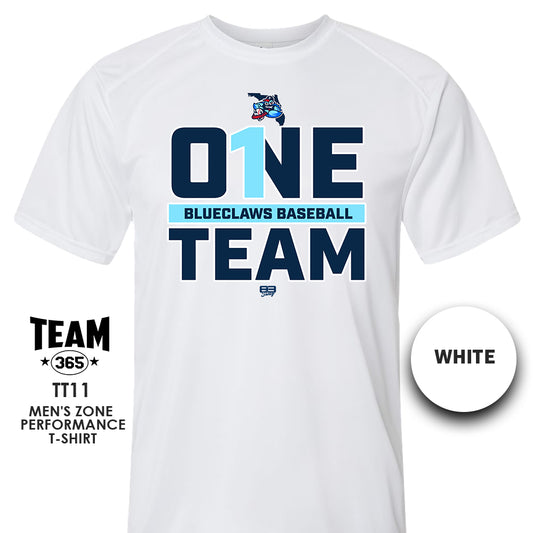 FCA Blueclaws Baseball - ONE TEAM LIMITED EDITION - Unisex Crew - Performance T-Shirt