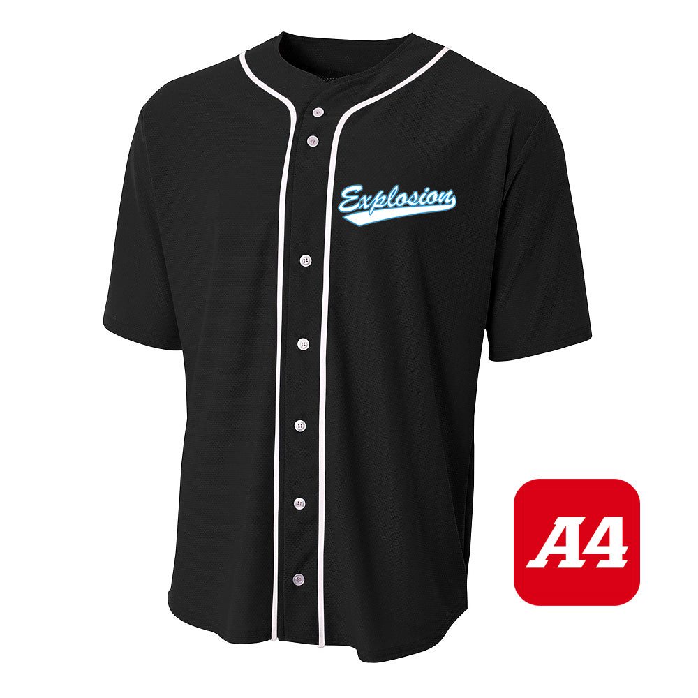A4 Apparel N4184 Game Day Classic Baseball Jersey - Explosion Softball