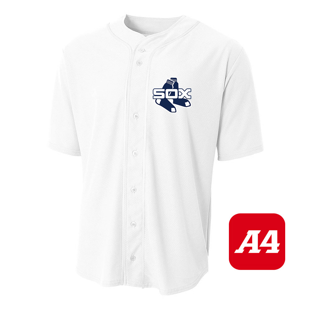 A4 Apparel N4184 Game Day Classic Baseball Jersey - Blue Sox