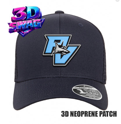 PV SHARKS - 3D PATCH TEAM HATS - Flexfit 110M Mesh Hat