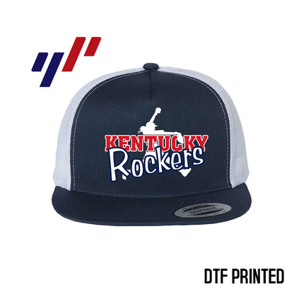 Yupoong 6006 Adult 5-Panel Classic Trucker Hat - DTF PRINTED - KY Rockers Softball