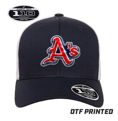 Flexfit 110M Adult 110reg Mesh Cap DTF PRINTED - Little Rock A's Baseball