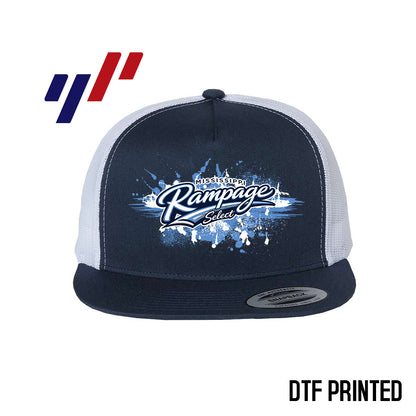 Yupoong 6006 Adult 5-Panel Classic Trucker Hat - DTF PRINTED - Mississippi Rampage Select Softball