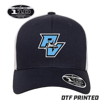 Flexfit 110M Adult 110reg Mesh Cap DTF PRINTED - PVAA Sharks Baseball