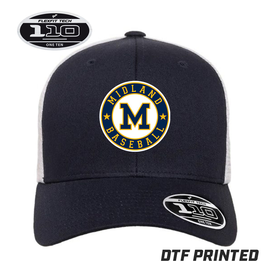 Flexfit 110M Adult 110reg Mesh Cap DTF PRINTED - Midland Baseball