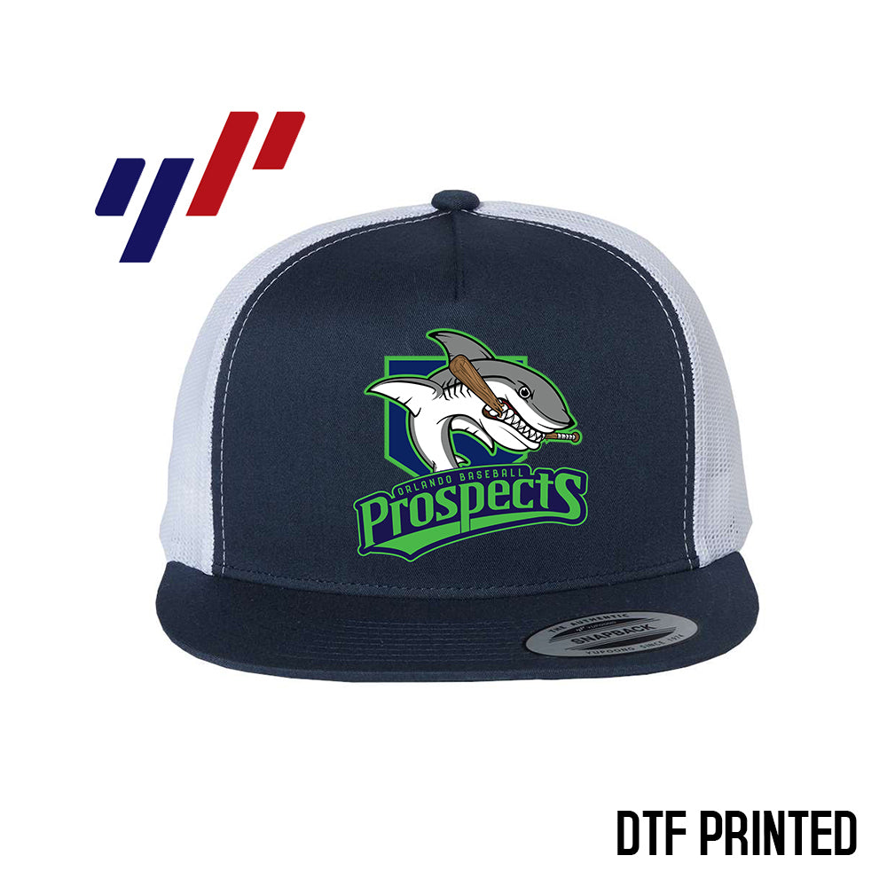 Yupoong 6006 Adult 5-Panel Classic Trucker Hat - DTF PRINTED - OBP Land Sharks