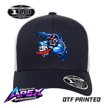 APEX Flexfit 110M Adult 110reg Mesh Cap DTF PRINTED - FCA Blueclaws Baseball