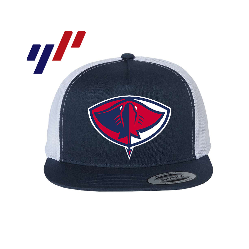 Yupoong 6006 Adult 5-Panel Classic Trucker Hat - DTF PRINTED - Pasco Stingers Baseball