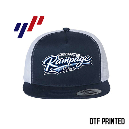 Yupoong 6006 Adult 5-Panel Classic Trucker Hat - DTF PRINTED - Mississippi Rampage Select Softball