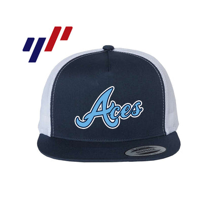 Yupoong 6006 Adult 5-Panel Classic Trucker Hat - DTF PRINTED - Aces Baseball