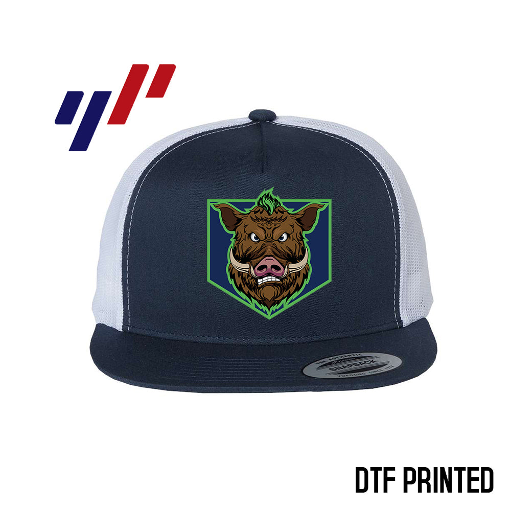 Yupoong 6006 Adult 5-Panel Classic Trucker Hat - DTF PRINTED - OBP - War Hogs