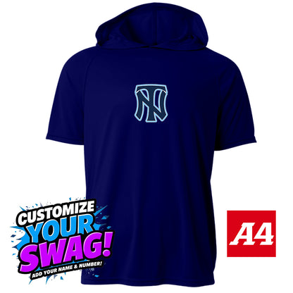 A4 Apparel COOLING PERFORMANCE SHORT SLEEVE HOODED TEE - Top Notch Baseball