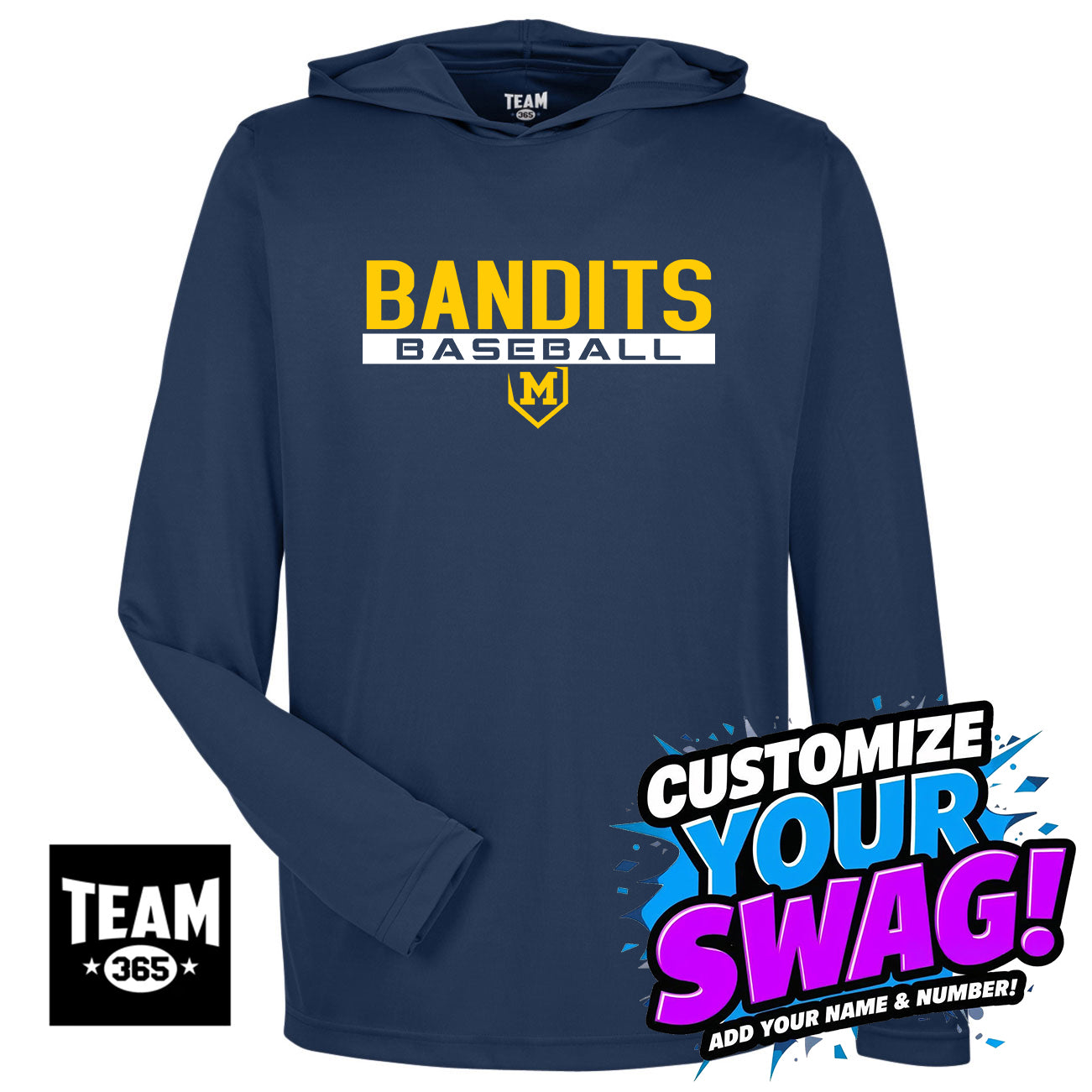Team 365 Youth & Men's Zone Performance Hoodie - Midland Bandits Baseball