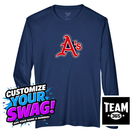 Team 365 Youth & Men's Zone Performance Long-Sleeve T-Shirt - Little Rock A's Baseball