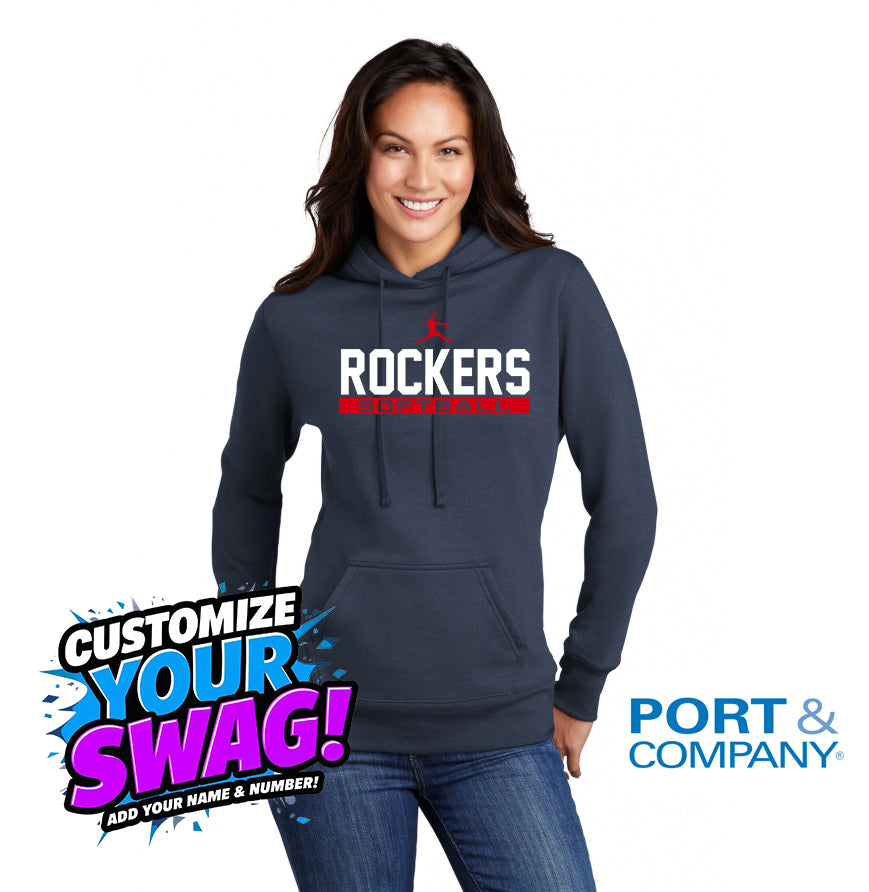 Port & Company Women's Core Fleece Pullover Hooded Sweatshirt LPC78H - KY Rockers Softball