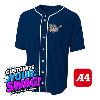 A4 Apparel N4184 Game Day Classic Baseball Jersey - Bloomingdale Bulldogs Baseball