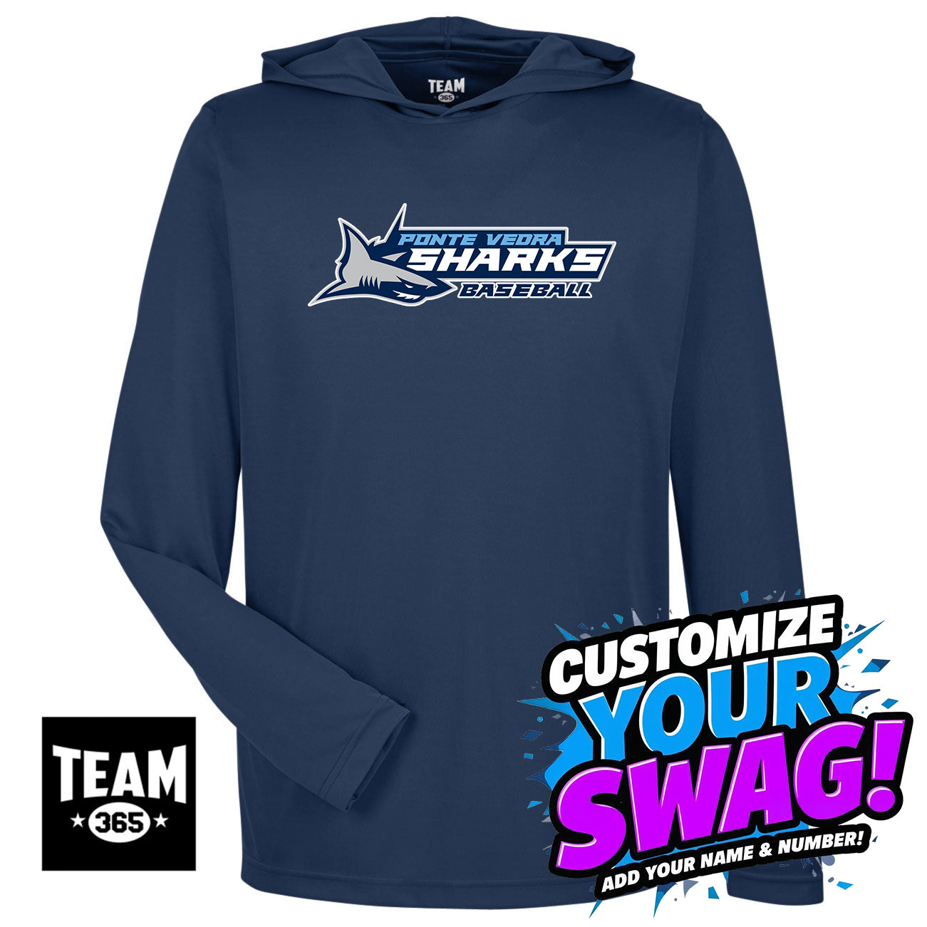 Team 365 Youth & Men's Zone Performance Hoodie - PVAA Sharks Baseball