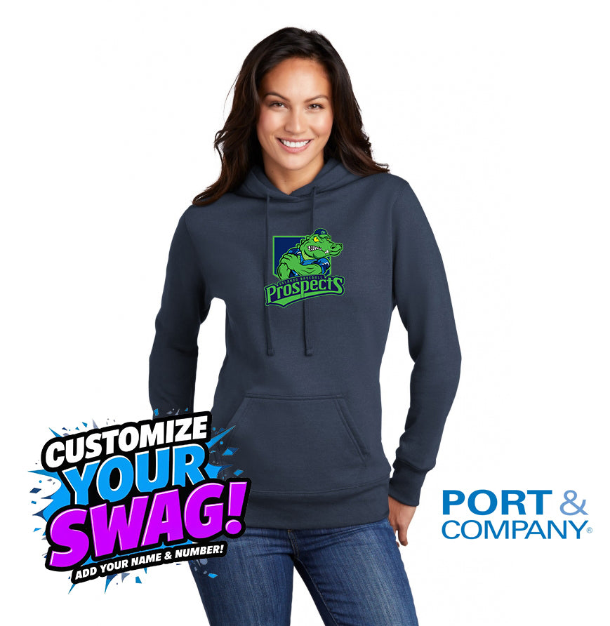 Port & Company Women's Core Fleece Pullover Hooded Sweatshirt LPC78H - OBP Swamp Kings