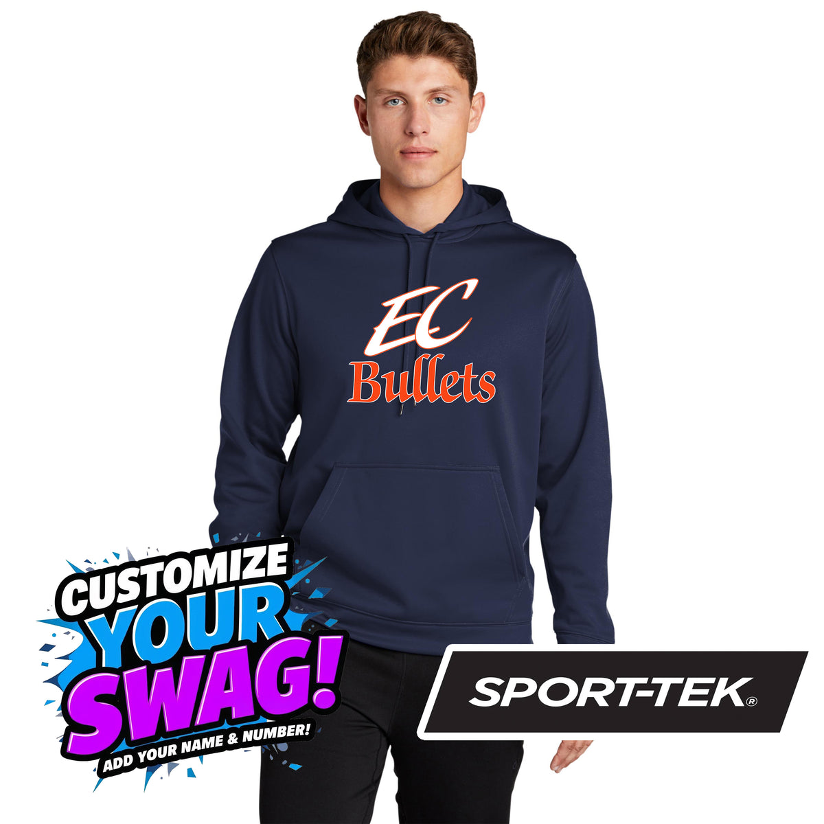 Sport-Tek Sport-Wick Fleece Hooded Pullover F244 - EC Bullets Softball