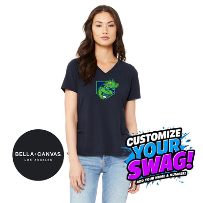 Bella + Canvas 6415 Ladies' Relaxed Triblend V-Neck T-Shirt - OBP - Swamp Kings